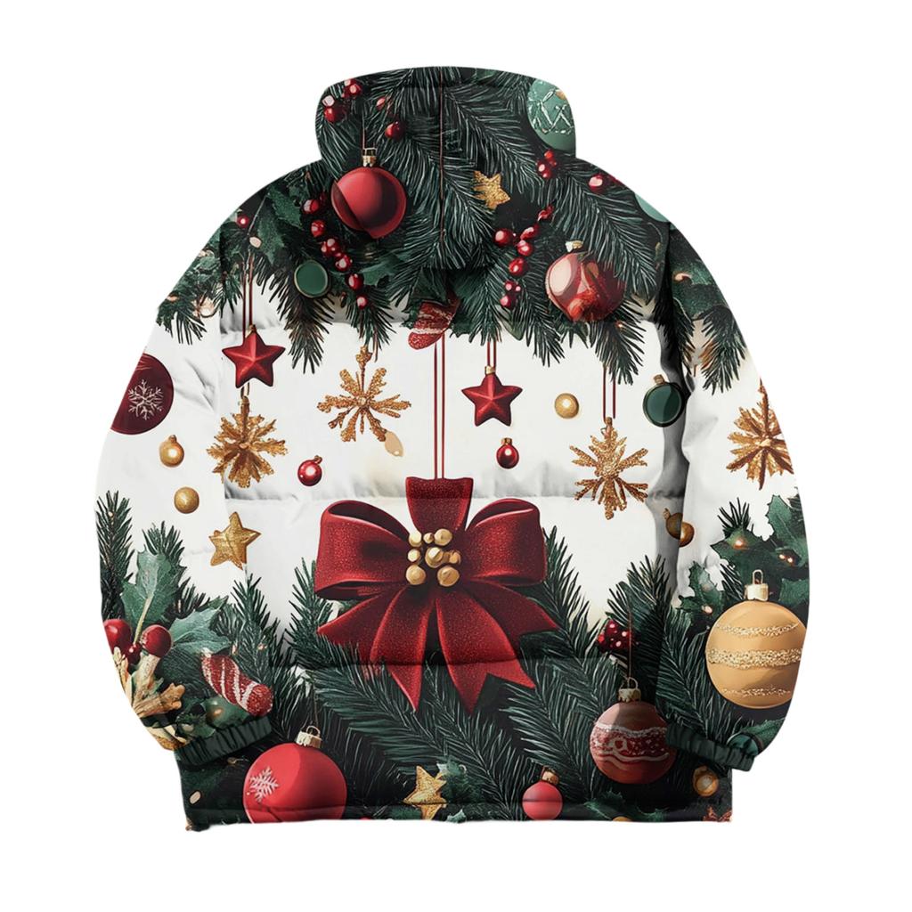 Men's Oversized Casual Down Jacket With Long Sleeves And Hood