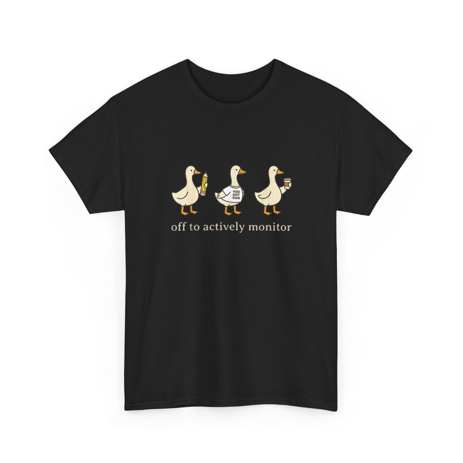 Off to Actively Monitor Teacher Shirt, Testing Day Goose Funny T-Shirt L