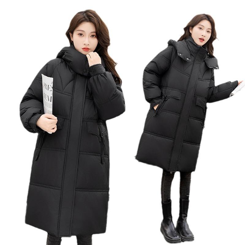 Down and padded jacket women's 2025 new Korean cotton jacket mid-length padded jacket plus size loose thickened autumn and winter jacket