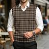 Men's V-Neck Sweater Vest Casual Wool Knit Sleeveless Top for Commute, Work and Everyday Wear