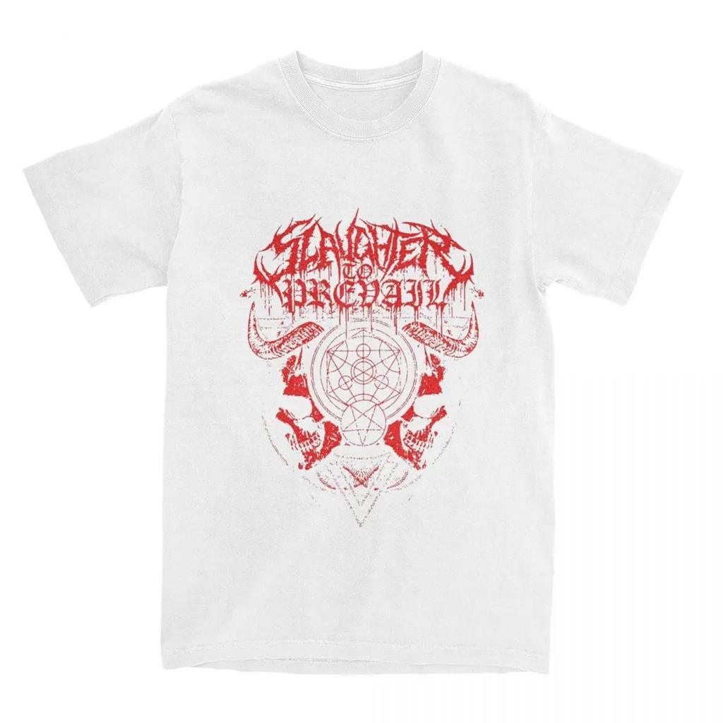 Retro Slaughter To Prevail Bandshirts Herren Damen Heavy Metal Deathcore Verrücktes Reines T-Shirt Rundhals Kurzarm Kleidung Sommer