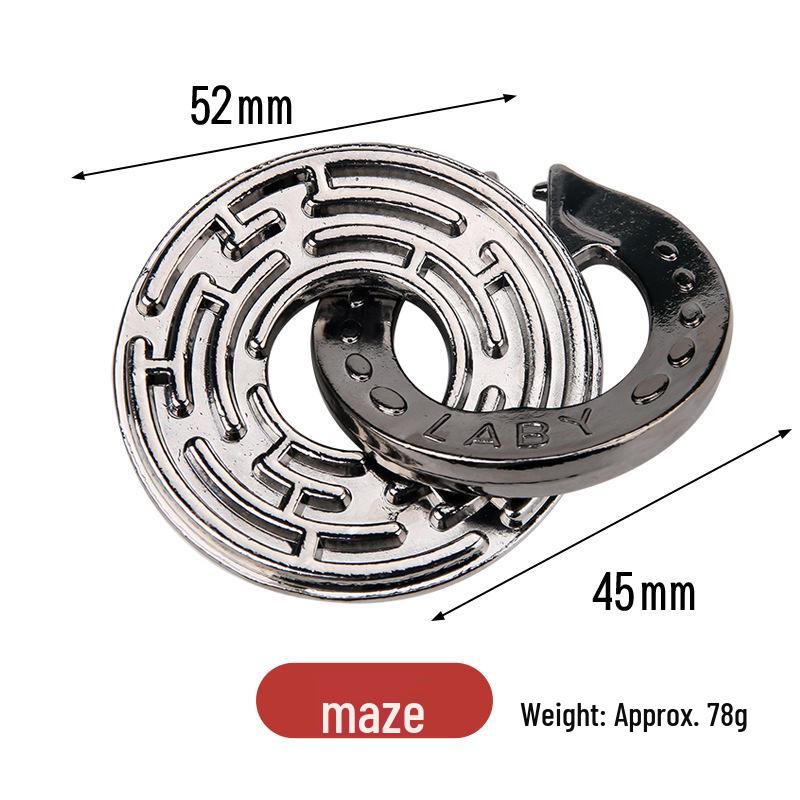 Kongming Lock 9-Link IQ Puzzle - Zinc Alloy Educational Toy for Adults & Kids