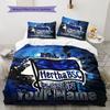 Hertha BSC Custom Name Pattern Bedding,Quilt Set Quilt Cover Pillowcase Home Birthday Gift(1 * Duvet Cover + 2 * Pillowcase, Without Core)