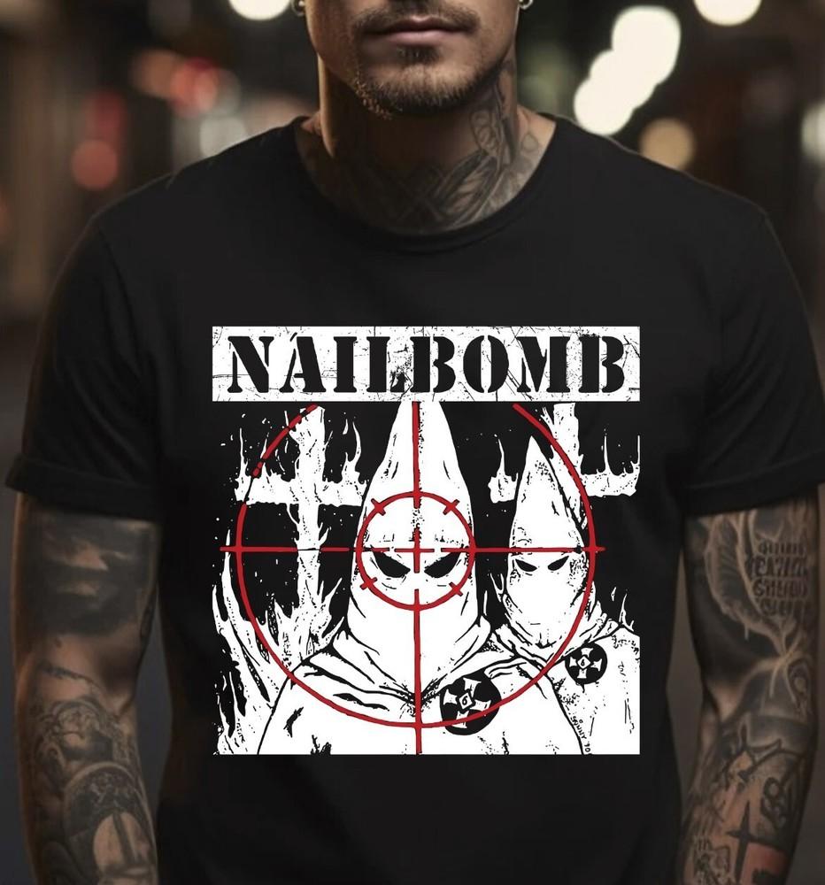 

Чорна футболка з обкладинкою альбому гурту Nailbomb, унісекс, розміри S-5XL XXXL