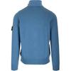 Stone Island Solid Color Logo High Neck Single Breasted Long Sleeve Knit Sweater Men sweater Blue 8115547A3-V0024