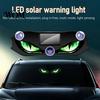 Vibration Sensor Car Light Solar Devil Eyes for Windshield, Window Warning Sign with Three Smart Modes, Custom Exterior Decoration LED Digital Panel,