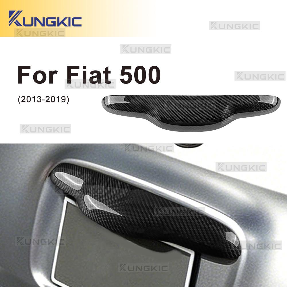 Carbon Fiber Trunk Release Button Cover Trim for Fiat 500 US Version 2013-2019 Interior Moulding Accessories