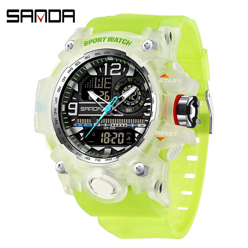 Sanda Youth Fashion Luminous Waterproof Shockproof Alarm Men's Watch