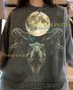 T-Rex Tyrannosaurus Rex Full Moon Dinosaur Space Galaxy Comfort Colors® Tshirt, Prehistoric Animal Roaring Reptile Retro Sci-Fi Tees,