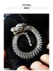Collector's Grade Handmade Retro Thai Silver Dragon Head Bracelet - High-End Ethnic Fashion Jewelry