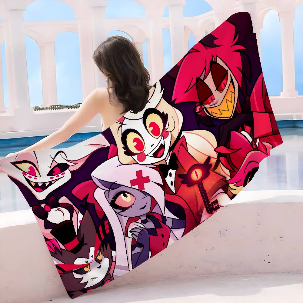 HazbinS H-Hotels Beach Towel Colorful Bath Towels For Girl Microfiber Quick Dry Sand Free Beach Yoga Spa Gym Pool