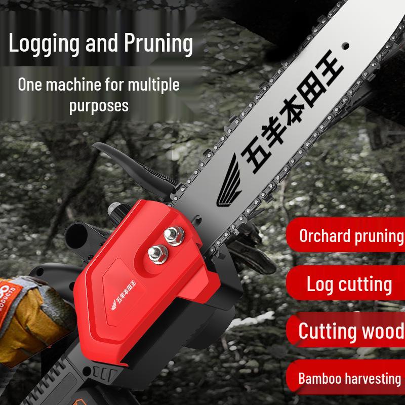 Imported High-Power Cordless Electric Chainsaw - Multifunctional, Ideal for Sawing, Cutting, and Felling Trees, Perfect for Household and Outdoor Use.