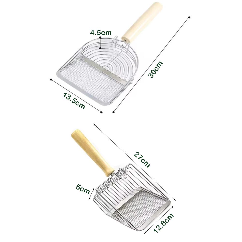 With Wooden Handle Cat Litter Scoop Non-Stick Cat Cleaning Tools High Quality Cat Poop Shovel