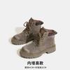 2025 new inner heightening Martin boots outdoor mountaineering retro velvet thermal tooling short boots British rhubarb boots