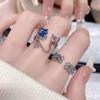 Chain Texture Color Zir*****Pen Ring Women'S Personality Fashion Niche Design High-End Ring Index Finger Ring