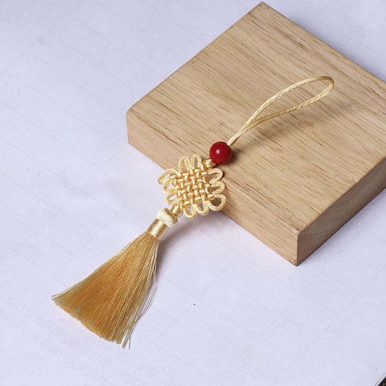 Mini Chinese Knot 7-Strand Braided Tassel Bookmark Pendant