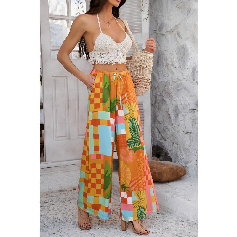 Women's Summer Pomichia Holiday Printed Casual Pants