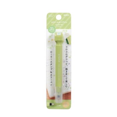 Kutsuwa Stamp Pen Culuro Olive Green DE017GR Roller Stamp and Color Pen