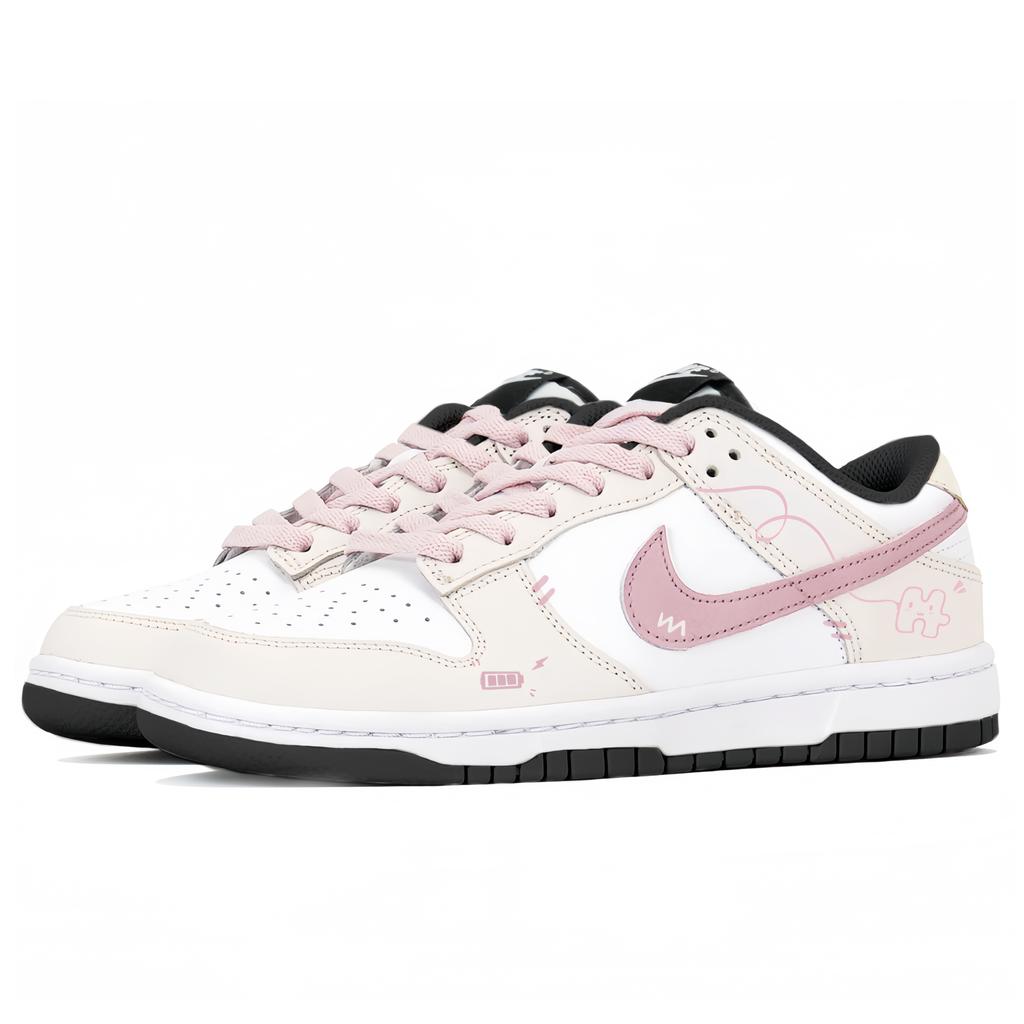 Nike Dunk Low top Skateboard Shoes Unisex Pink White CW1590-100(Team342-)