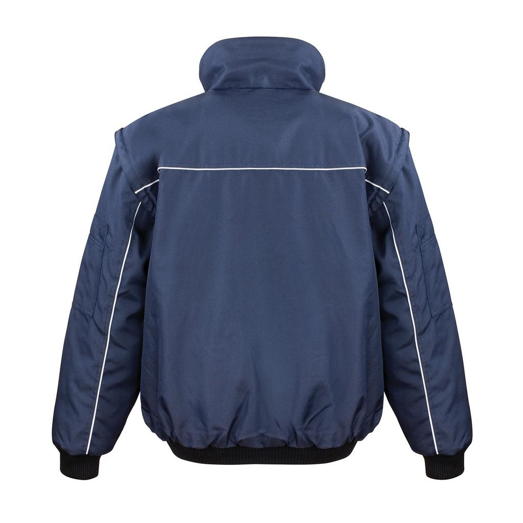 WORK-GUARD by Result Mens Heavy Duty Zip-off Sleeves Pilot Jacket