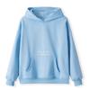STREETRICH Women Fall Winter Y2K Aesthetic Back Floral Letter Embroidery Hooded Top Long Sleeve Loose Fit Pullover with Pockets