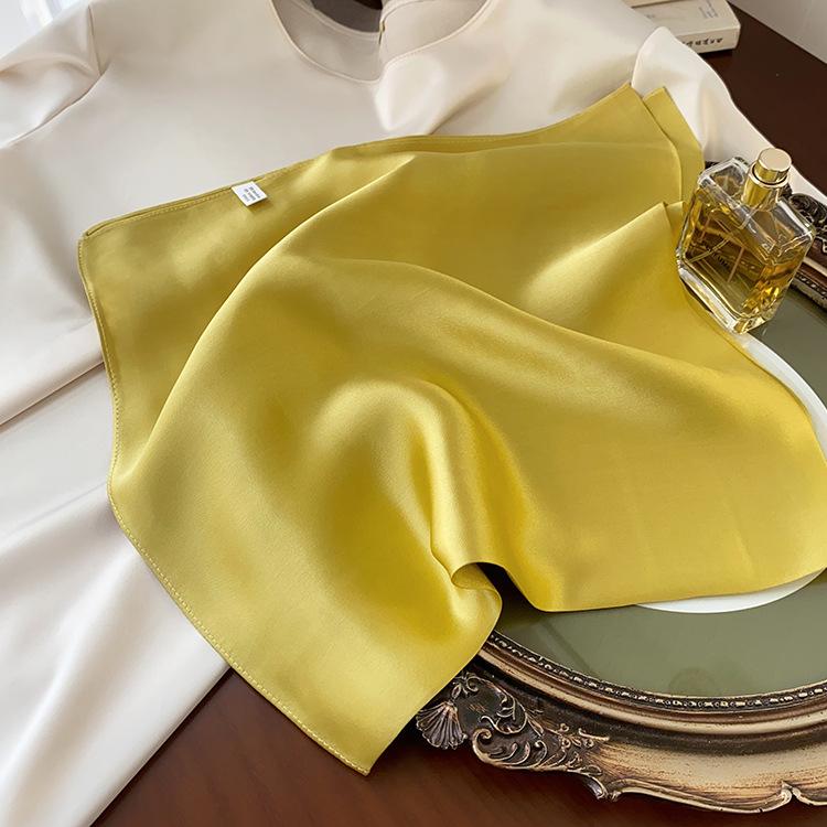 Solid Color Small Square Scarf for Women, Simple Korean Style, Versatile for Spring and Summer, Suitable for Professionals, Bank Employees