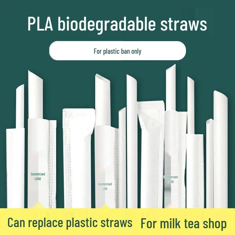 Changbaosen Biodegradable Thick Drinking Straws 12x190mm (400 pcs)