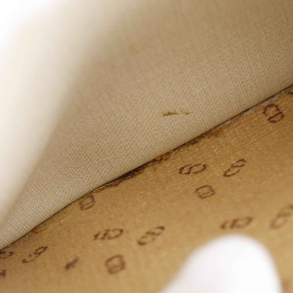 Dior CD Logo Shoulder Bag Pochette Vintage Beige PVC Women Used