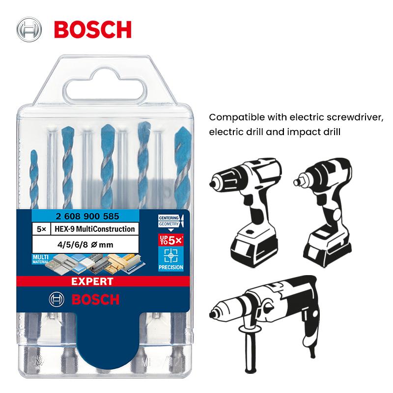 Bosch HEX handle Drill Bits EXPERT series HEX-9 Multi Construction Centering Geometry