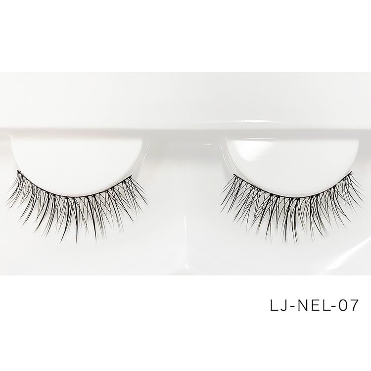 [Set of 12] LJ False Eyelashes R 07 Secret Natural Long False Eyelashes - Natural Straight Long Eyelashes - Colored, Ultra-Fine Hairs - Brightens