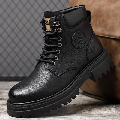 Martin Boots Men's 2025 Autumn and Winter Velvet British Style Casual High-top Shoes Men's Retro Tooling Boots 2025