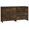 2 Piece Sideboard Set In Smoked Oak Wood Effect