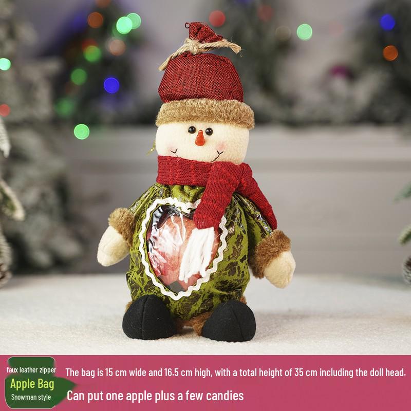 Three-Dimensional Santa Claus Burlap Backpack Candy Bag - Large Christmas Gift Decoration
