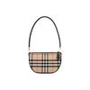 Olympia Classic Embossed Check Shoulder Bag Half-Moon Bag Canvas and Leather Handbag Tote and Shoulder Bag Women's Beige