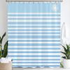 Modern Blue Stripes Printed Polyester Shower Curtain Bathroom Curtain,Hanging Curtain 12 Hooks Decoration Machine Washable