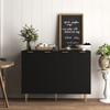 Sideboard Buffet Cabinet, Modern Kitchen Storage Cabinet with Adjustable Shelves and Metal Legs, Black