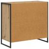 Side Cabinet Rustic Oak Finish 79 x 36 x 75 cm Engineered Wood