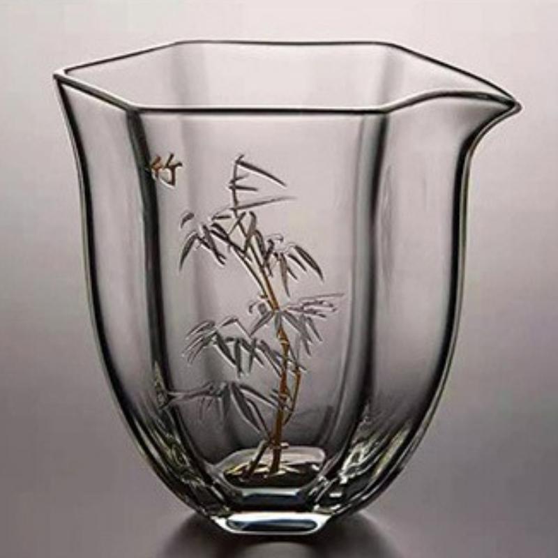 220ML Japanese Transparent Heat-resistant Glass Teacup Pitcher Divide Tea Cha Hai Justice Cup Fair Mug Drinkware Accessories New