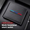 EYAG3 For BMW Leather Car Short Men Wallet Purse With Card Holder License Accessories 1 2 3 5 7 Series X1 X2 X3 X4 X5 X6 G20 G30 G11