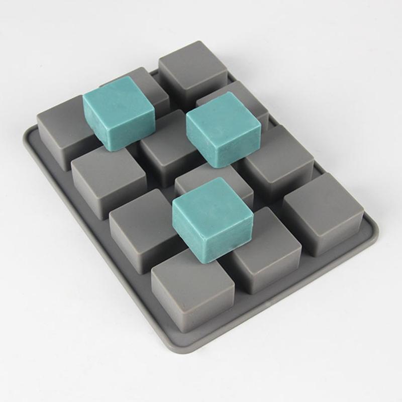 Silicone Fondant Molds Square Cube Shape Handmade DIY Soap Resin Crafts Cake Decorating Tools for Kitchen Durable Baking