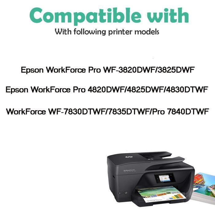 Licai 8x Cartouches d'encre Epson 405 405XL Compatible pour Epson Workforce Pro WF-3820DWF 4830DTWF 7830DTWF 7835DTWF Pro 7840DTWF