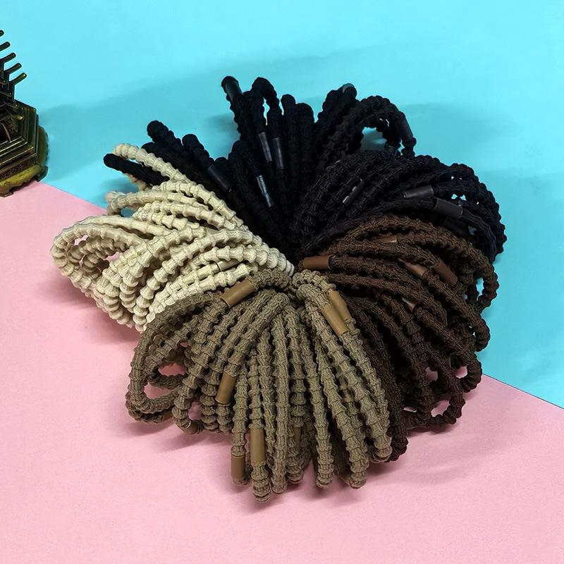 High Elastic Korean Style Hair Ties with Round Beads - Durable, Thickened Rubber Band Hair Accessories for Women