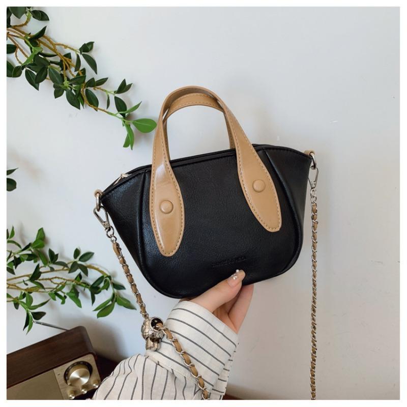 

High-value fashionable portable messenger women s bag, new versatile contrasting color simple high-end shoulder women s bag чорний