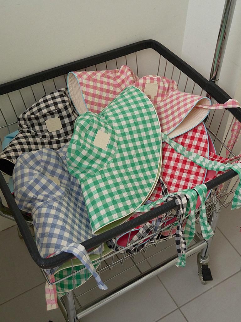 Meleuhen [Double-Sided] Check Over-Fit Strap Bucket Hat_5Color