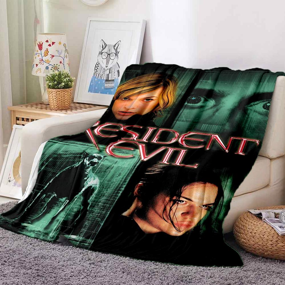 1Pc Resident Evil Biohazard Horror Flannel Blanket, Soft And Comfortable, Casual Warm, Camping Travel, Christmas, Halloween Xmas Gift L1525