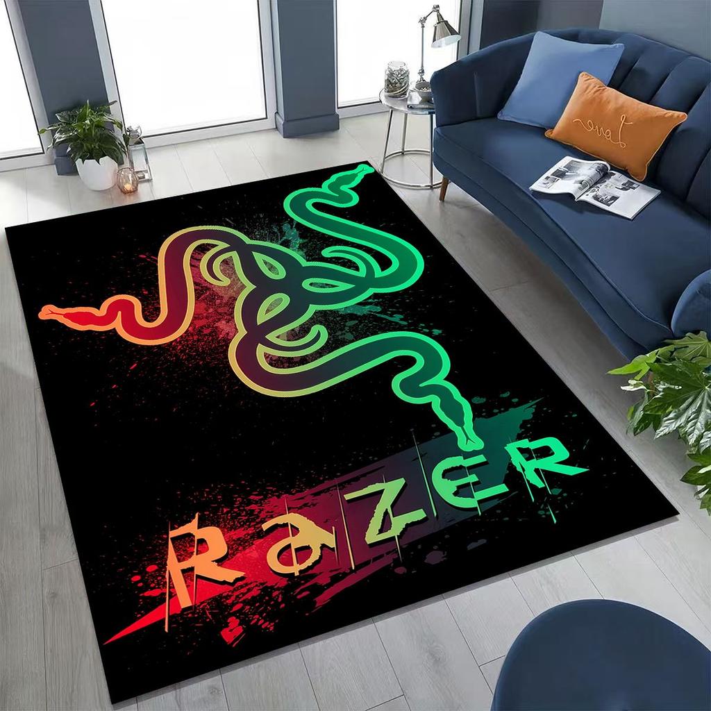 Fashion Razer Logo Moto Art Rug for Bedroom Living Room Sofa Home Doormat Decor, Large Kid Non-slip Floor Mat