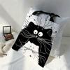 1pcs Linen Shopper Reusable Tote Cute Cats Print Grocery Storage Bag Portable Large Capacity Shoulder Bag Shoulder bag