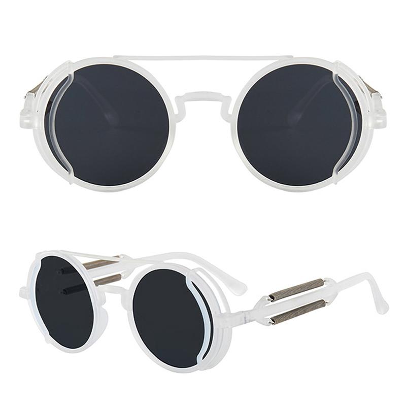 Punk Steampunk Sunglasses Retro Men'S Round Punk Eyewear Women Uv400 Sunglasses