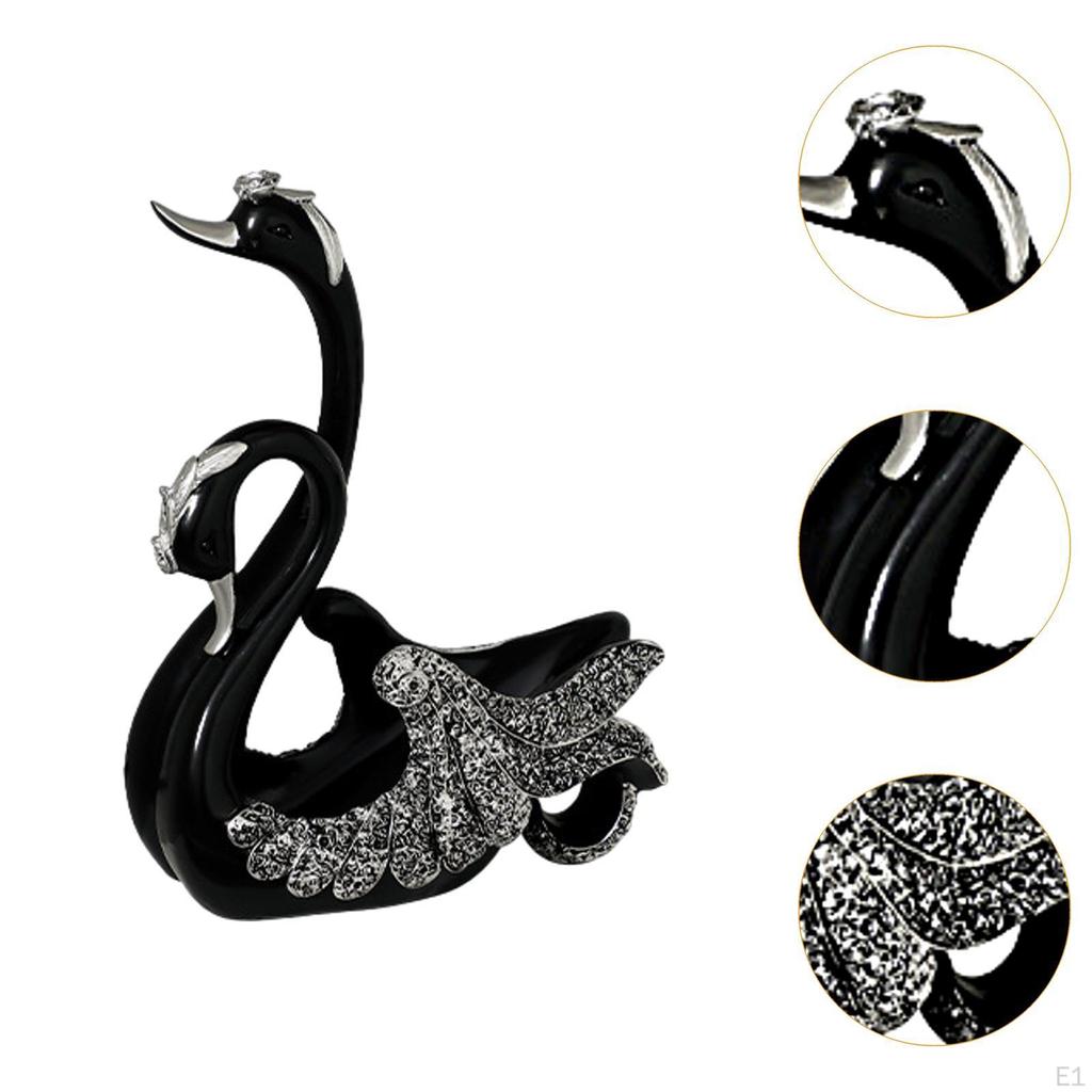 Swan Statues Rack Delicate Porcelain Sculpture Ornament for Car Shelf Decoraccents