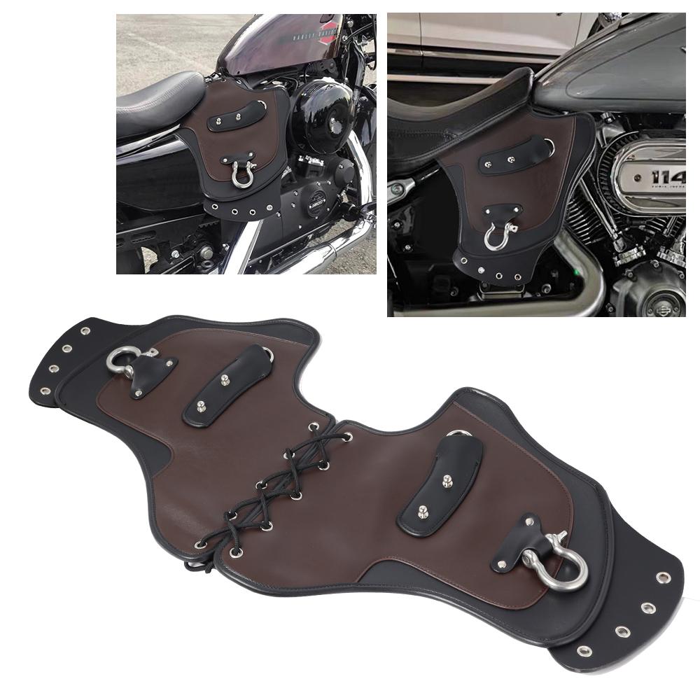 Motorcycle Universal Black PU Leather Heat Saddle Shield Deflectors For Harley Touring Sportster Dyna Honda Yamaha Suzuki Custom